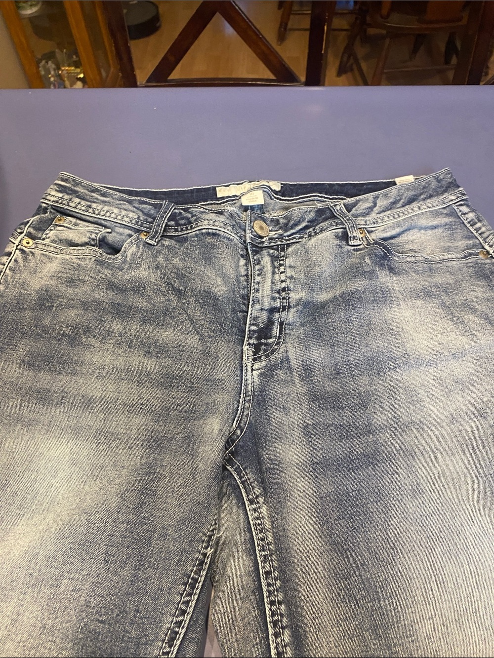 Women’s Washed Denim Shorts - Light Blue